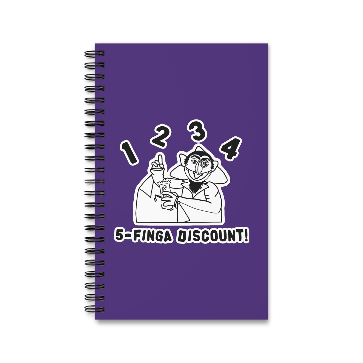 Five Finger Discount Outline Notebook Purple - Sesame Street The Count Parody Notebook