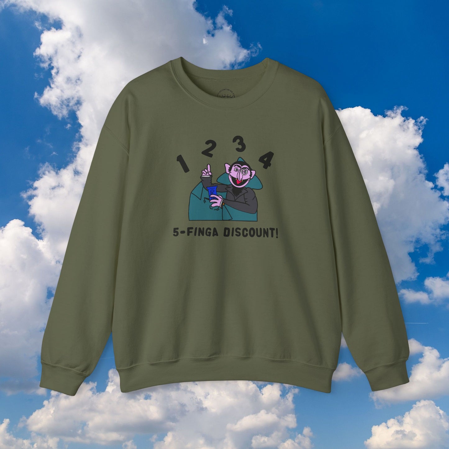 Five Finger Discount Sweatshirt - Sesame Street The Count Parody Sweatshirt