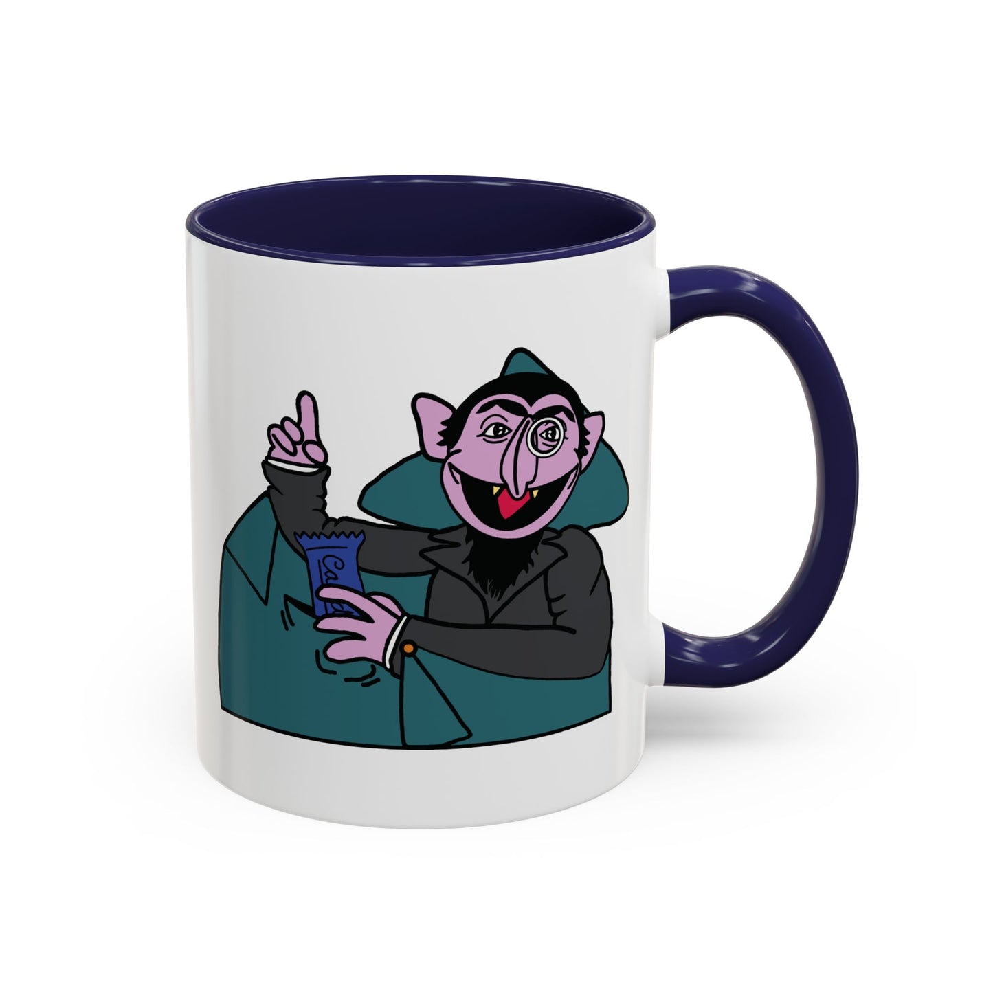 The Count Stealing Candy Accent Mug - Sesame Street The Count Parody Coffee Mug