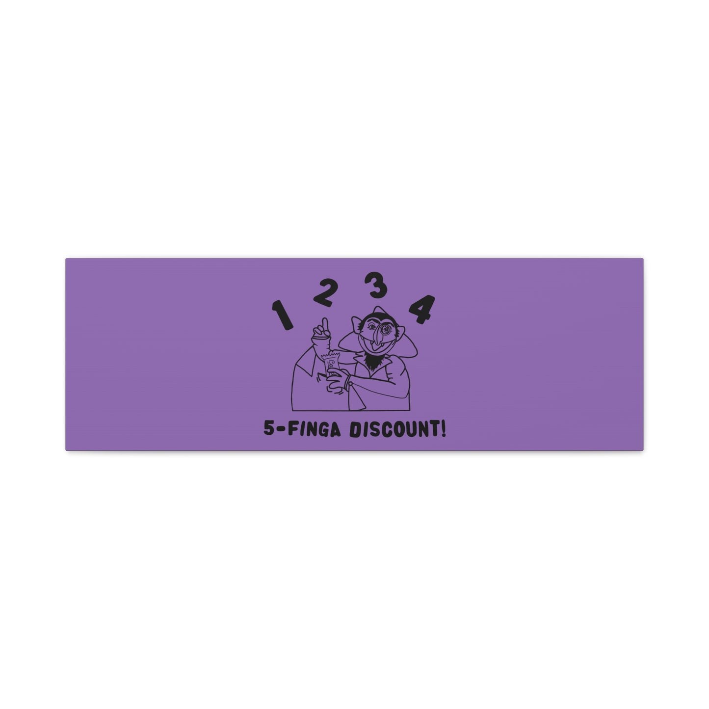 Five Finger Discount Outline Canvas Print Light Purple - Sesame Street The Count Parody Art Print