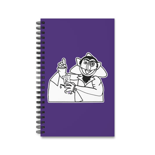 The Count Stealing Candy Outline Notebook Purple - Sesame Street The Count Parody Notebook