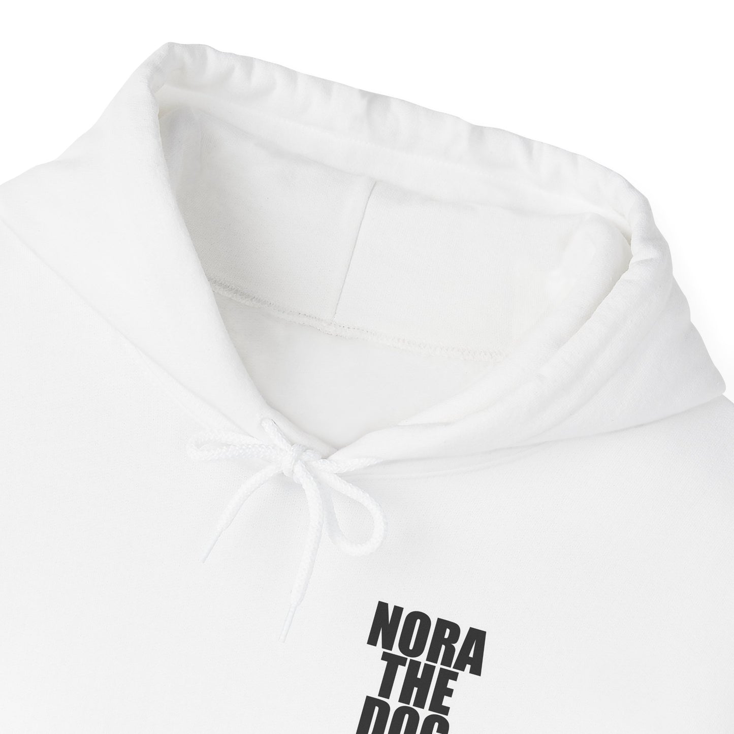 Nora the Dog Heart Hoodie Back Design (Sticker Style Nora) - Nora Hooded Sweatshirt