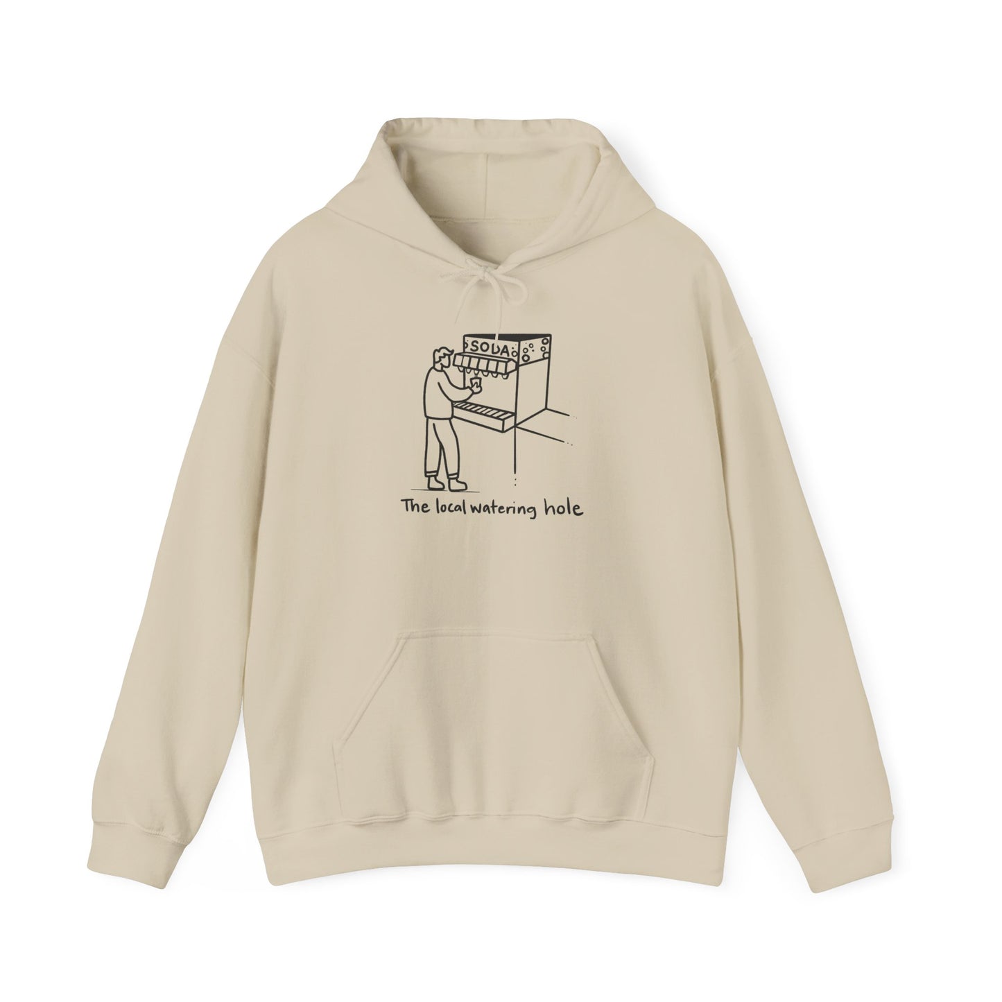 Local Watering Hole Hoodie Sweatshirt - Local Watering Hole Drawing Hooded Sweatshirt