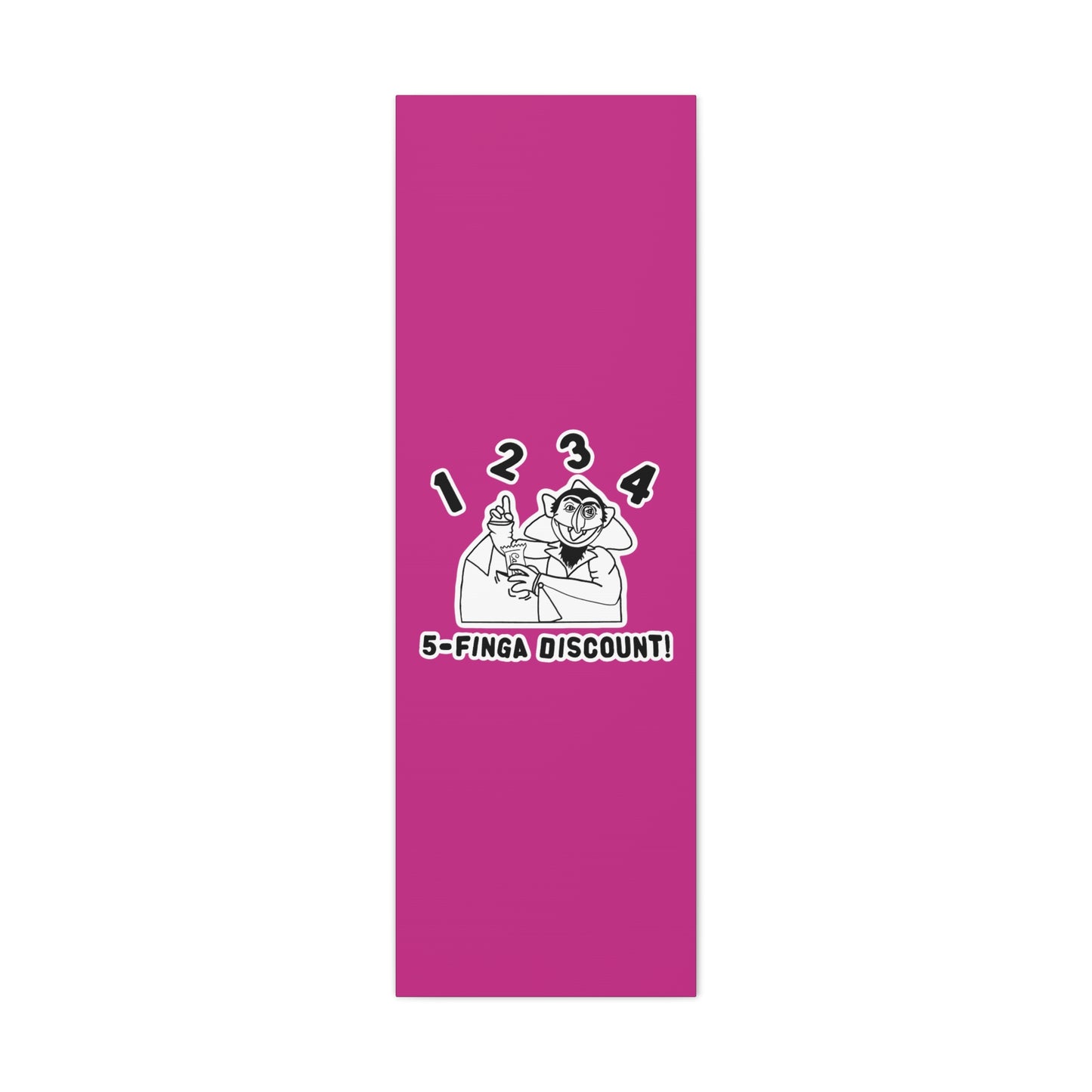 Five Finger Discount Outline Canvas Print Pink - Sesame Street The Count Parody Art Print
