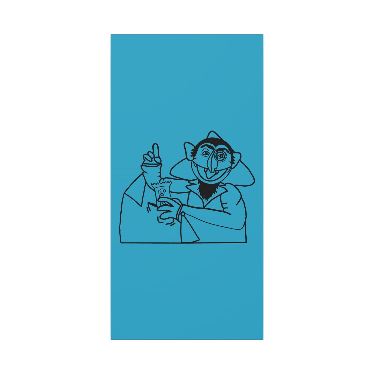 The Count Stealing Candy Outline Canvas Print Turquoise - Sesame Street The Count Art Print